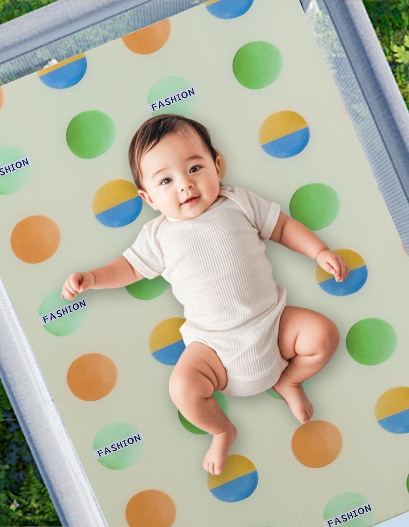 VUCWS 2025 Upgraded Pack and Play Mattress 38" x 26", Soft Firm Premium Foam Pack N Play Mattresses Odorless Breathable Comfort Baby Foam Portable Playpen Mattresses (Color Circles) - Image 2